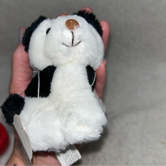 Russ Berrie Puppy Love small 5" puppy dog plush black & white with tag #4914 - Picture 5 of 9